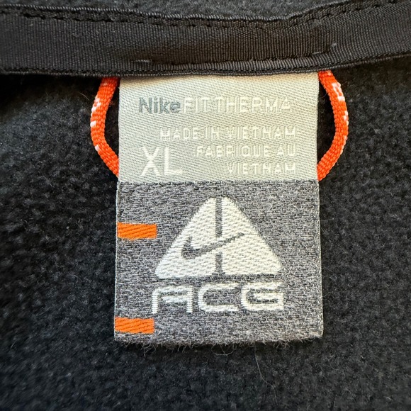 Nike ACG Fleece Jacket Mens XL Black Grey Full Zip Fit Therma Mock Neck Outdoor - Picture 6 of 11